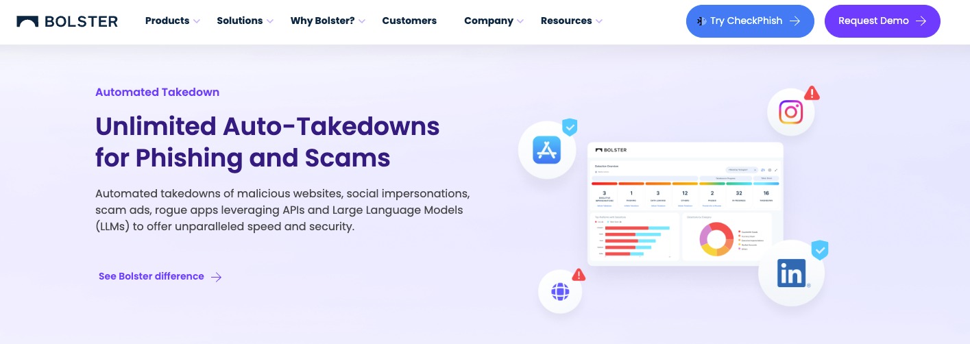 Bolster homepage screenshot